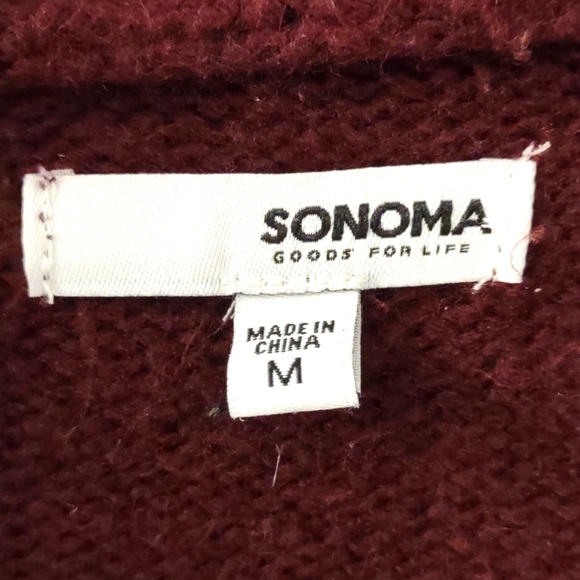 Sonoma Cranberry Purple Soft Cozy Grandma Cardigan Sweater Size M - Picture 4 of 6